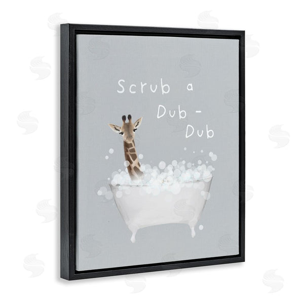 Stupell Industries Leah Straatsma | Scrub-a-Dub Giraffe Tub Wall Art