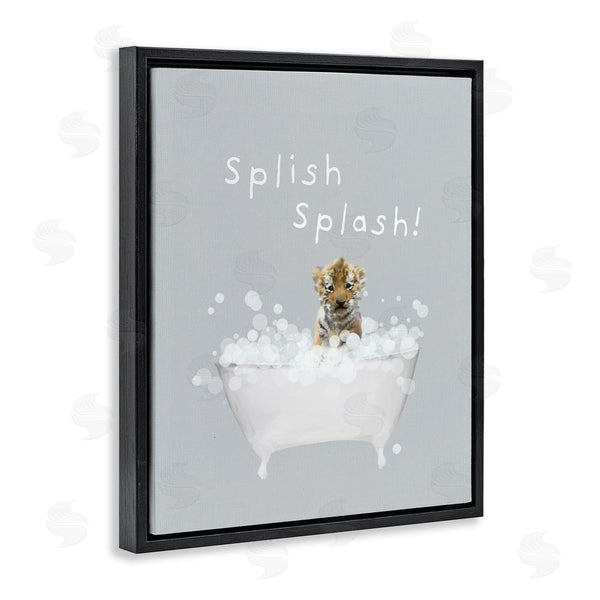 Stupell Industries Leah Straatsma | Splish Splash Baby Tiger Wall Art