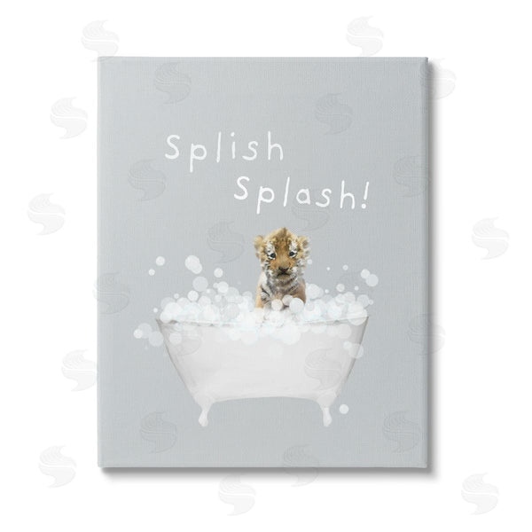 stupell industries Leah Straatsma | Splish Splash Baby Tiger Wall Art