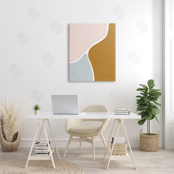 Stupell Industries Leah Straatsma | Split Path Abstraction Organic Curved Shapes Brown Grey Wall Art