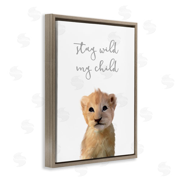 Stupell Industries Leah Straatsma | Stay Wild Phrase Friendly Safari Lion Cub Wall Art