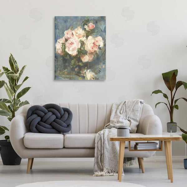 Stupell Industries Leah Straatsma | Vintage Pink Roses Blue Background