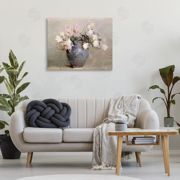 Stupell Industries Leah Straatsma | Vintage Roses In Blue Vase
