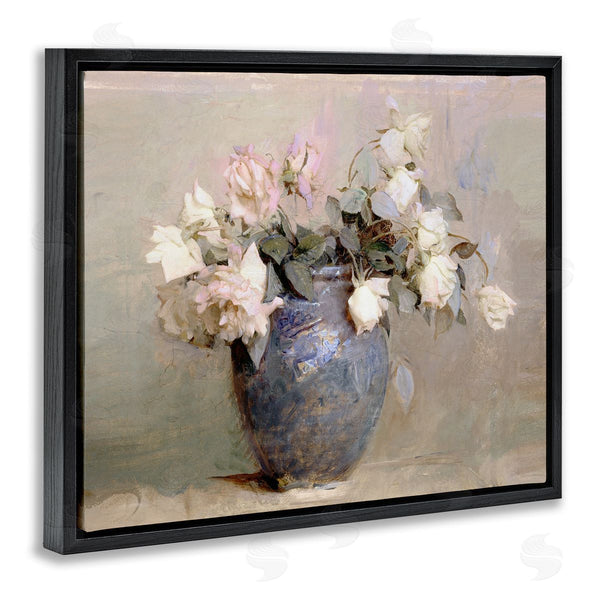 Stupell Industries Leah Straatsma | Vintage Roses In Blue Vase
