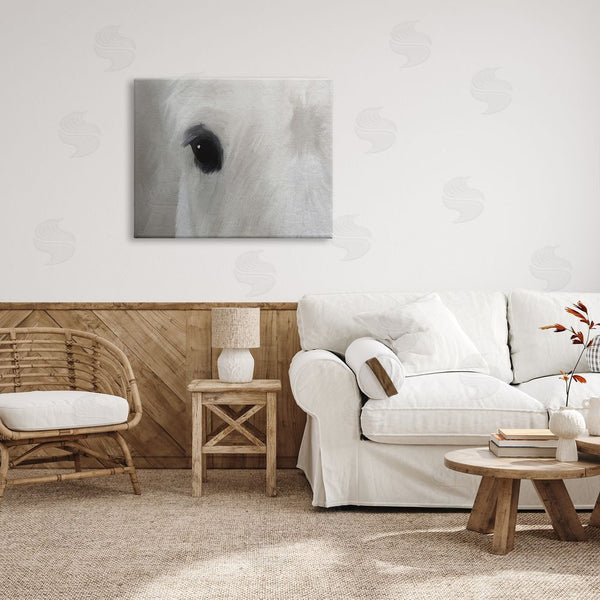 Stupell Industries Leah Straatsma | White Horse Bold Eye Wild Stallion Close Up Wall Art