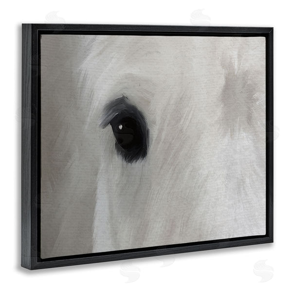 Stupell Industries Leah Straatsma | White Horse Bold Eye Wild Stallion Close Up Wall Art