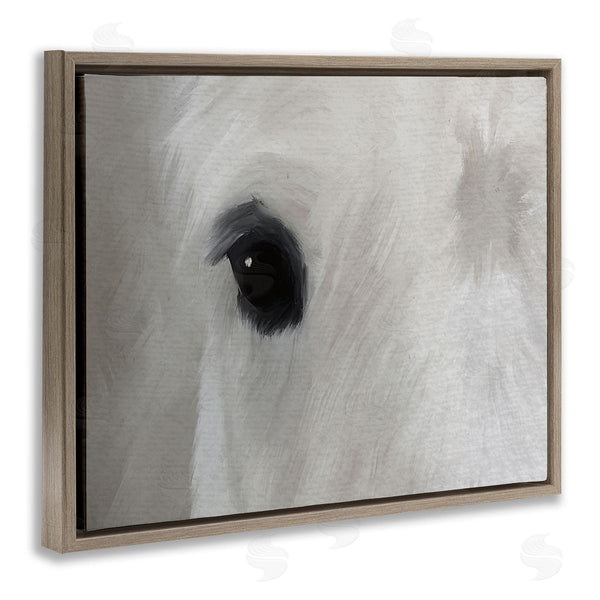 Stupell Industries Leah Straatsma | White Horse Bold Eye Wild Stallion Close Up Wall Art