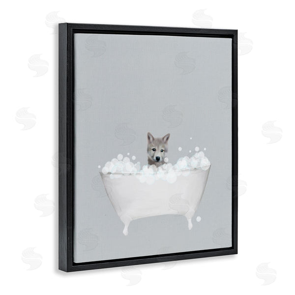 Stupell Industries Leah Straatsma | Wolf Blue Bath Cute Wall Art
