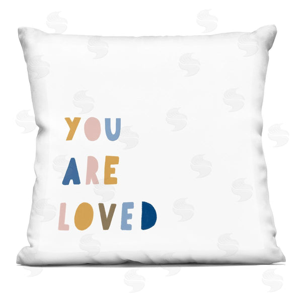 stupell industries Leah Straatsma | You Are Loved Motivational Kids Block Typography Printed Throw Pillow