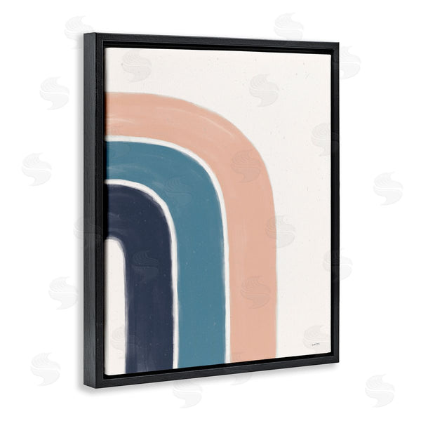 Stupell Industries Leah York | Half Rainbow Minimal Three Arch Shape Blue Pink Wall Art