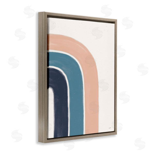 Stupell Industries Leah York | Half Rainbow Minimal Three Arch Shape Blue Pink Wall Art