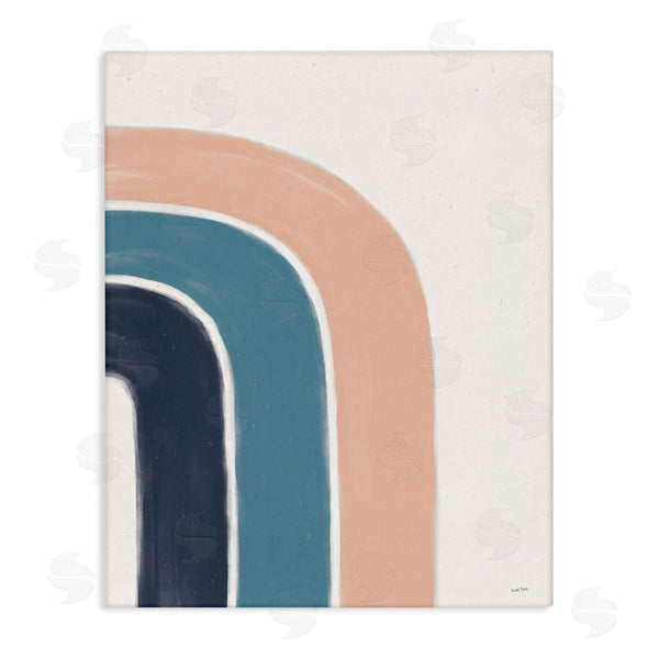 stupell industries Leah York | Half Rainbow Minimal Three Arch Shape Blue Pink Wall Art