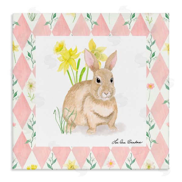 stupell industries Lee Ann Sanders | Bunny on Pink Argyle Wall Art