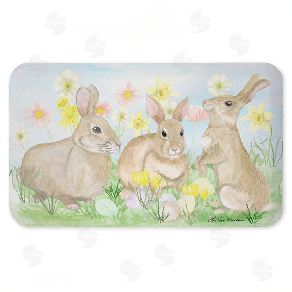 stupell industries Lee Ann Sanders | Easter Bunnies in Grass Anti-Fatigue Mat