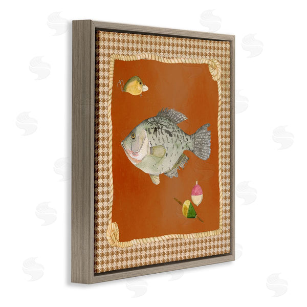 Stupell Industries Lee Ann Sanders | Fishing Life Over Houndstooth