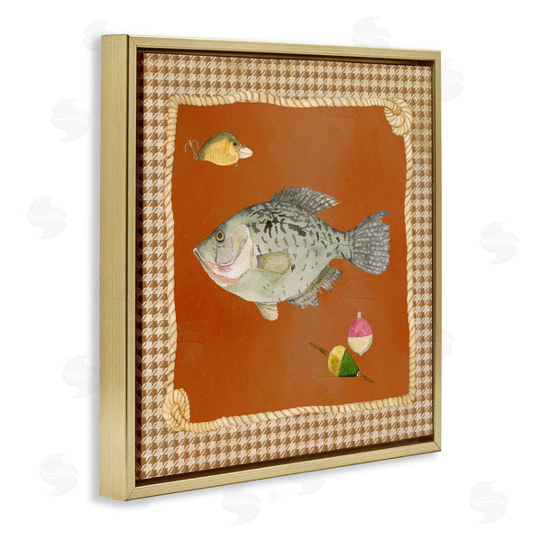 Stupell Industries Lee Ann Sanders | Fishing Life Over Houndstooth