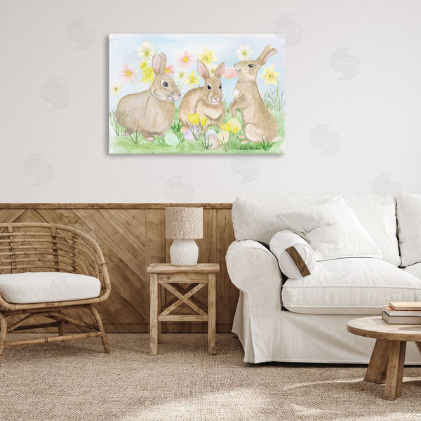 Stupell Industries Lee Ann Sanders | Three Bunnies In The Grass Wall Art