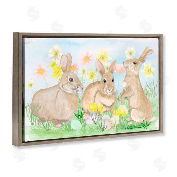Stupell Industries Lee Ann Sanders | Three Bunnies In The Grass Wall Art