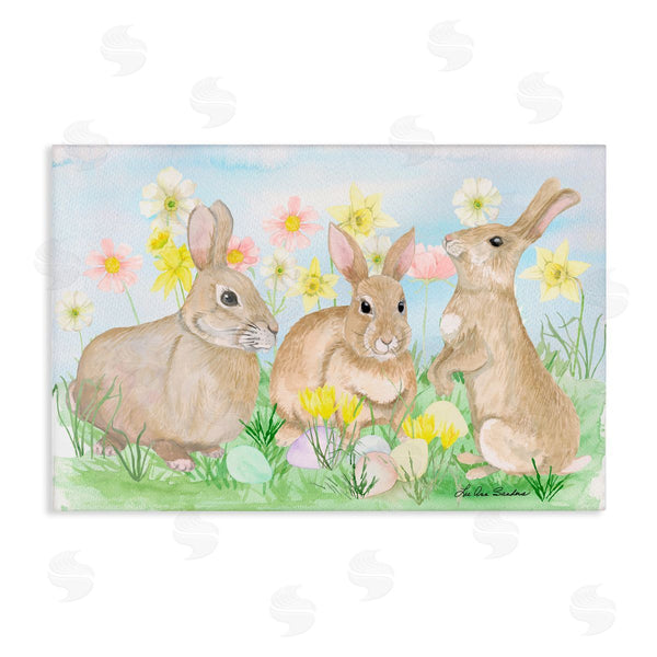 stupell industries Lee Ann Sanders | Three Bunnies In The Grass Wall Art