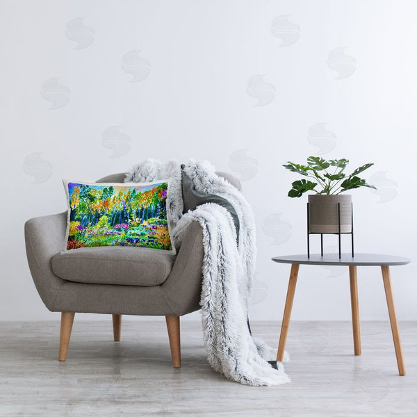 Stupell Industries Lee Ann Zirbes | Abstract Rainbow Forest Printed Throw Pillow