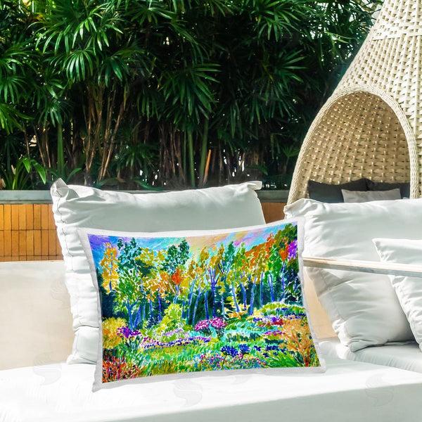 Stupell Industries Lee Ann Zirbes | Abstract Rainbow Forest Printed Throw Pillow
