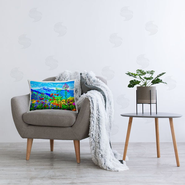 Stupell Industries Lee Ann Zirbes | Floral Mountain Outlook Printed Throw Pillow