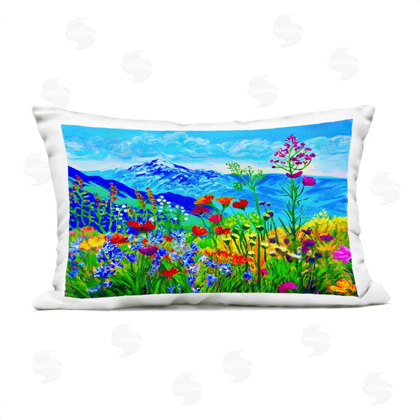Stupell Industries Lee Ann Zirbes | Floral Mountain Outlook Printed Throw Pillow