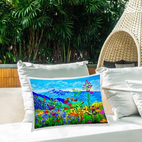 Stupell Industries Lee Ann Zirbes | Floral Mountain Outlook Printed Throw Pillow