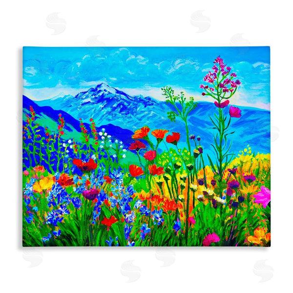 stupell industries Lee Ann Zirbes | Floral Mountain Outlook Wall Art