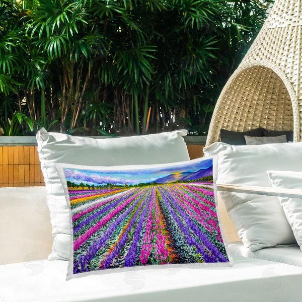 Stupell Industries Lee Ann Zirbes | Fragrant Lavender Farm Printed Throw Pillow