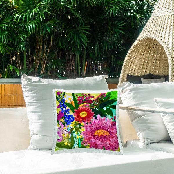 Stupell Industries Lee Ann Zirbes | Front Yard Florals Printed Throw Pillow
