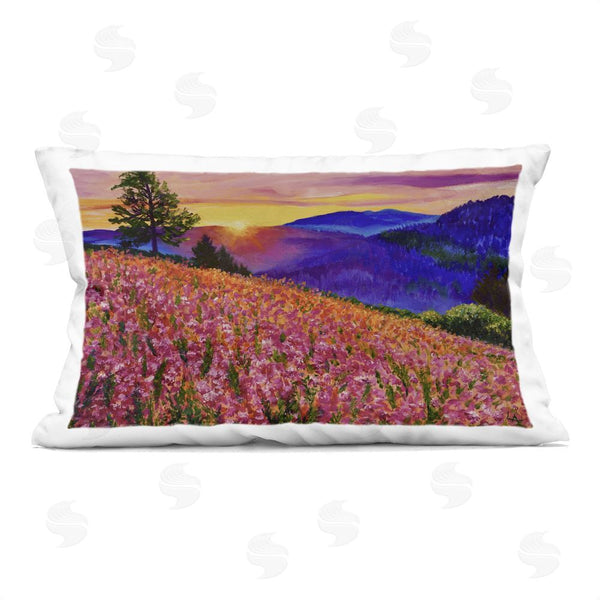stupell industries Lee Ann Zirbes | Golden Moment Hillside View Printed Throw Pillow