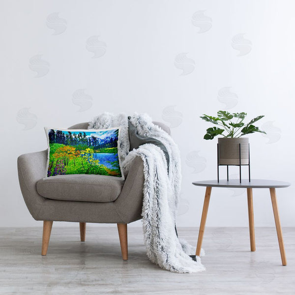 Stupell Industries Lee Ann Zirbes | Hidden Lake Scenery Printed Throw Pillow