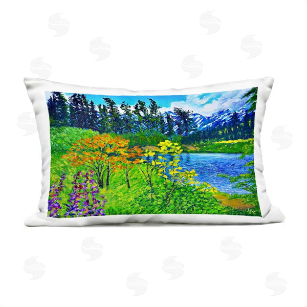Stupell Industries Lee Ann Zirbes | Hidden Lake Scenery Printed Throw Pillow