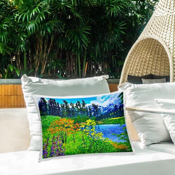 Stupell Industries Lee Ann Zirbes | Hidden Lake Scenery Printed Throw Pillow