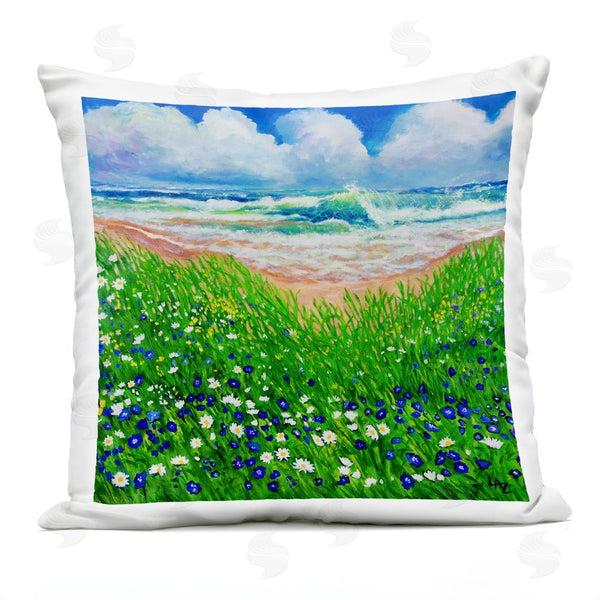 Stupell Industries Lee Ann Zirbes | Summer Wind Beach Flowers Printed Throw Pillow