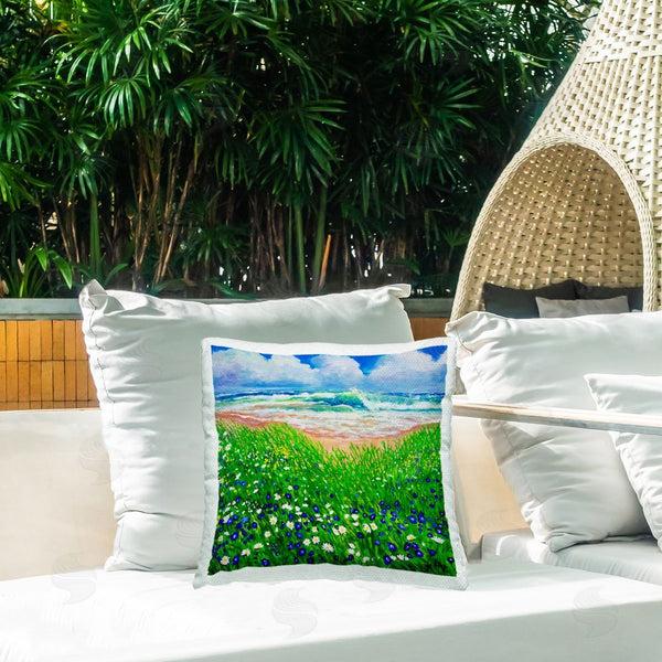 Stupell Industries Lee Ann Zirbes | Summer Wind Beach Flowers Printed Throw Pillow