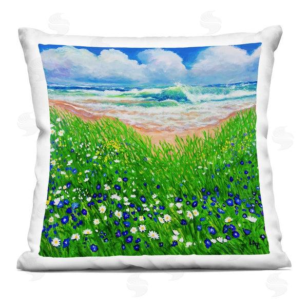 stupell industries Lee Ann Zirbes | Summer Wind Beach Flowers Printed Throw Pillow