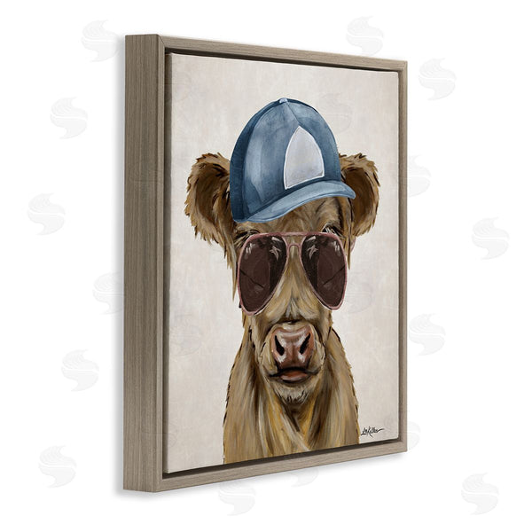 Stupell Industries Lee Keller | Cool Cattle With Cap & Glasses