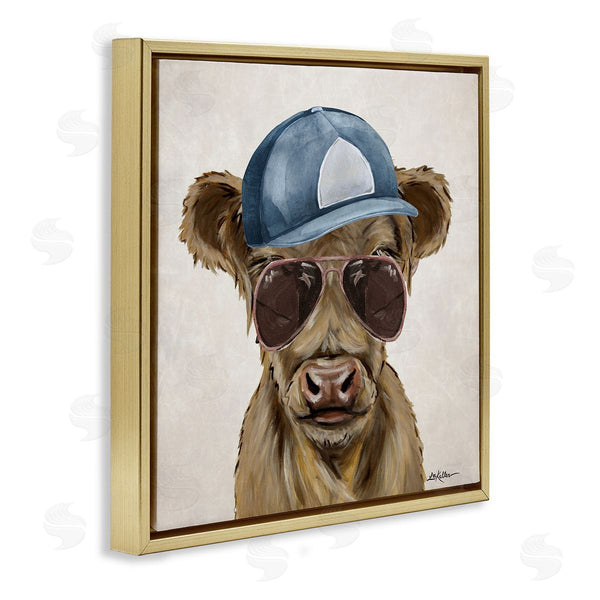 Stupell Industries Lee Keller | Cool Cattle With Cap & Glasses