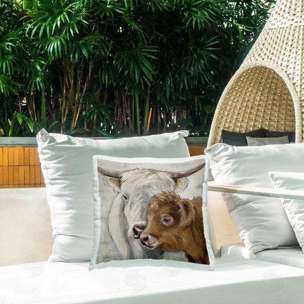 Stupell Industries Lee Keller | Highland Cow & Calf Contrasts Throw Pillow