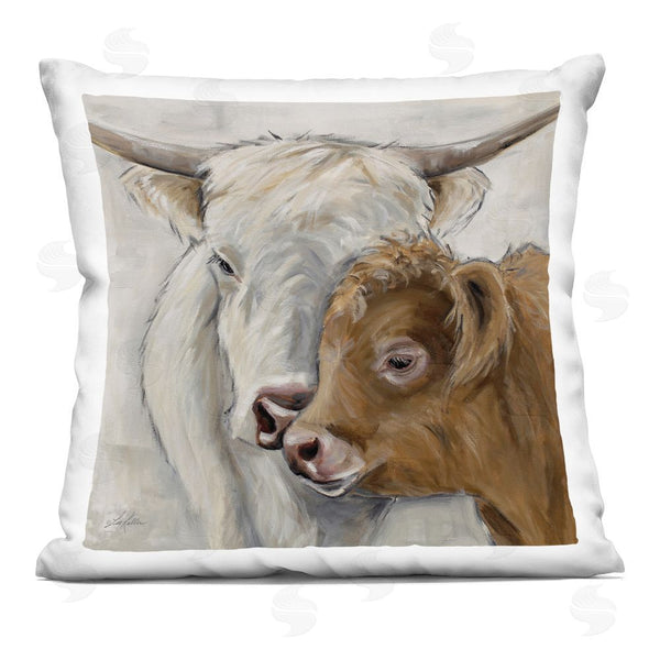 stupell industries Lee Keller | Highland Cow & Calf Contrasts Throw Pillow