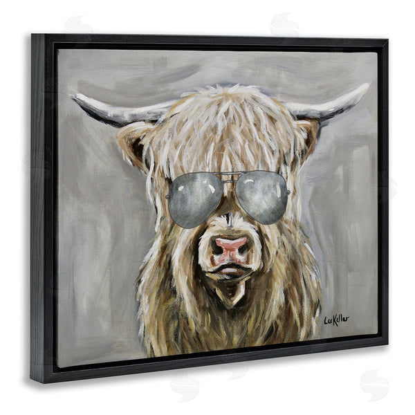 Stupell Industries Lee Keller | Hipster Cattle With Sunglasses