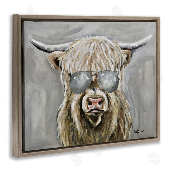 Stupell Industries Lee Keller | Hipster Cattle With Sunglasses