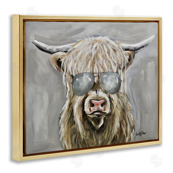 Stupell Industries Lee Keller | Hipster Cattle With Sunglasses