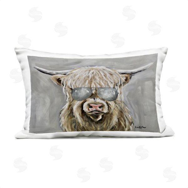 Stupell Industries Lee Keller | Hipster Cattle With Sunglasses Printed Throw Pillow