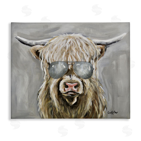 stupell industries Lee Keller | Hipster Cattle with Sunglasses