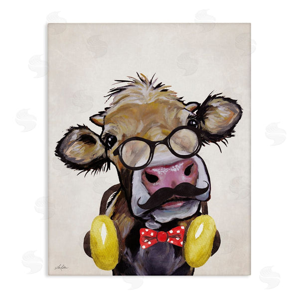 stupell industries Lee Keller | Hipster Cow and Headphones