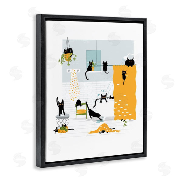 Stupell Industries Leeza Hernandez | Black Cats Bath Time Wall Art