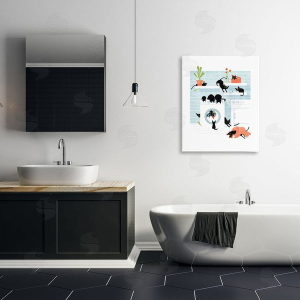 Stupell Industries Leeza Hernandez | Black Cats In Laundry Wall Art